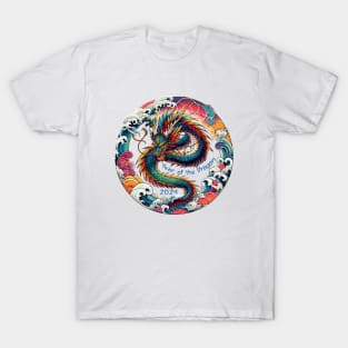 Vibrant Anime Dragon: Lunar New Year 2024 T-Shirt